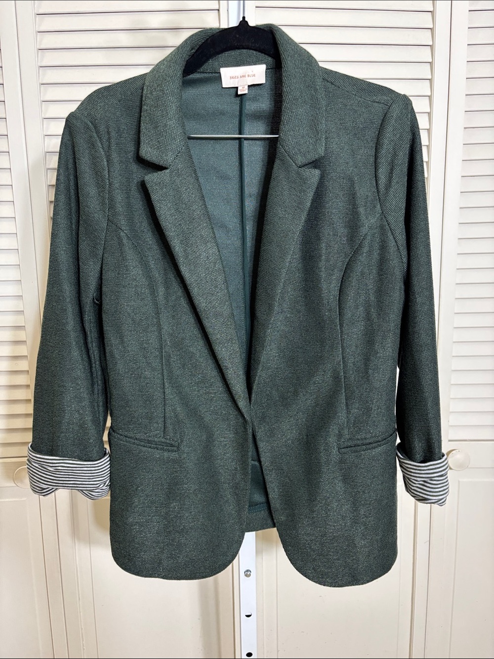 SKIES ARE BLUE Business Textured Asa Blazer Dark Green Medium